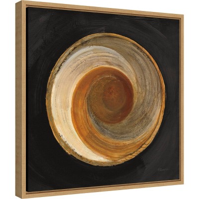 16" x 16" Black and Brown Abstract Canvas Framed Wall Art