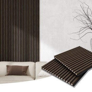 4 Pcs 23.6 Inch X23.6 Inch Sound-Absorbing And Soundproof Panels, Used As Wooden Strip Wall Panels For Interior Wall Decoration - 1 of 4