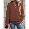 Coolmee Womens Bomber Jacket Zip Up Casual Jackets Textured Lightweight Stand Collar Fall Fashion Outerwear Coat - 2 of 4