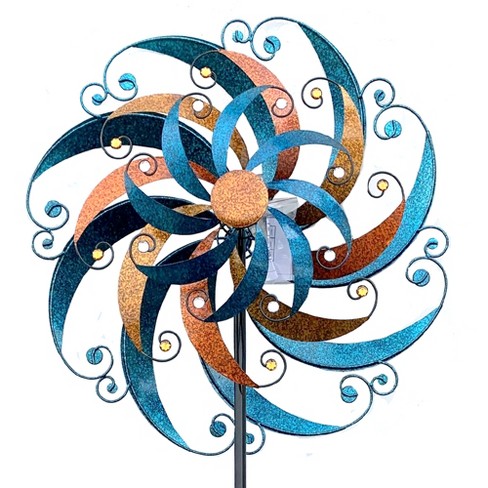 Home Garden 77 0 Crescent Triple Wind Spinner Yard Decor Regal Art Gift Decorative Garden Stakes Target