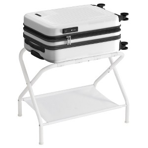 SONGMICS Luggage Rack with Fabric Storage Shelf Suitcasa Stand for Guest Room Bedroom Holds up to 110 lb - 1 of 4