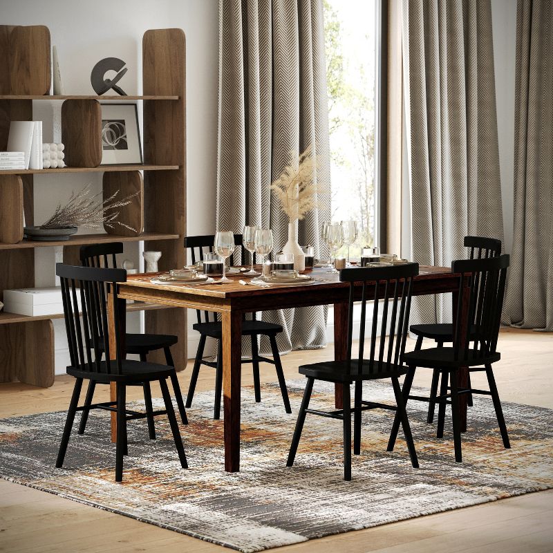 Merrick Lane Wooden Dining Table with Tapered Legs, 2 of 12