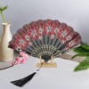Unique Bargains Rose Lace with Tassel Folding Fan 1 Pc - 4 of 4