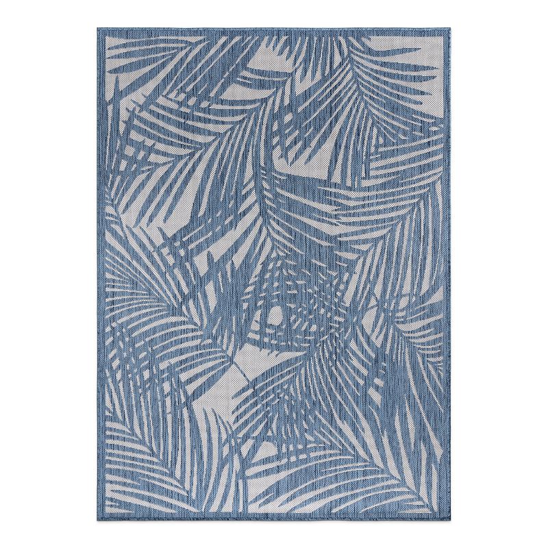 World Rug Gallery Contemporary Palm Leaf Textured Flat Weave Indoor/Outdoor Area Rug, 1 of 18