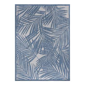 World Rug Gallery Contemporary Palm Leaf Textured Flat Weave Indoor/Outdoor Area Rug