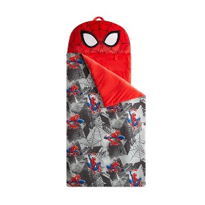Spider-Man Kids' Glow in the Dark Sleeping Bag Red - 1 of 4