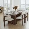 Wooakway 30"H Modern Wooden Dining Table Suitable for Kitchen Conference and Gaming Use with Double Pedestal Base Walnut/Black/Natural Wood - 2 of 4