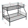 CAVINAS Twin Over Full Metal Bunk Bed,Optional Trundle,Modern Bunk Beds for Kids,Side Ladder and Full-Length Guardrail,No Box Spring Needed - 3 of 4