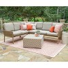 Leisure Made Riviera 5pc Wicker Sectional in Tan Fabric - 2 of 4