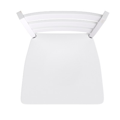 Classic Antique White Wash Wooden Ladderback Counter Stools - Set of Two