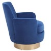 Kumasinova 360° Swivel Accent Chair,Faux Fur/Velvet/Teddy Barrel Chairs with Gold Iron Base,Comfy Reading Chair with Arm for Living Room&Bedroom - 3 of 4