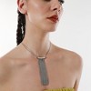 SOHI Women's Metallic Silver The Hanging Chain Bar Lariat Necklace - 4 of 4