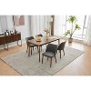 Dining Chair Set of 2, Linen Upholstered Dining Chair with Wood Legs, Wing Backrest, Wooden Kitchen Chair, Kitchen Chairs with Thick Cushions - 4 of 4