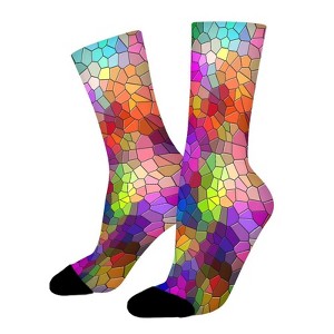 Colorful Graphic Women Printed Crew Socks Funny Funky Socks Soft Polyester Novelty Gifts for Artists Men - 1 of 1