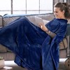 Women's Cozy Fuzzy Wrap Sweaters, Fleece Wearable Blanket Comfy Plush Sleevesless Blankets for Adult, Capee Wrap Cover for Full Body - Tirrinia - 2 of 4