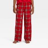 Kids' Plaid Microfleece Holiday Matching Family Pajama Pants - Wondershop™ Red - 2 of 4