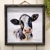 Slickblue Cow Portrait Print – Rustic Farmhouse Style, Black Wooden Frame, 12" x 12", Hanging or Freestanding - 2 of 3