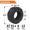 Set of 2 25x8-12 6-Ply All-Terrain Light Mud Tires - Tubeless Off-Road Tires for ATV and UTV - 3 of 4
