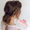 Unique Bargains Fashion Rectangle Frosted Hair Clips Gradient Pink 1 Pc - 2 of 4