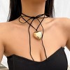 Chunky Puffy Heart Choker - Adjustable Velvet Chain Y2K Trendy Jewelry for Women - 3 of 4