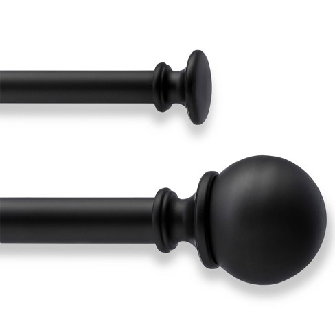 Double Ball Curtain Rod 36 To 66 in Threshold™ Matte Black Finish 