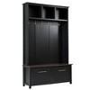 Akoasm 76.6 in. H 4-in-1 Entryway Coat Rack with 6 Gold Hooks and 2 Drawers For Living Room and Hallway-Black - 4 of 4