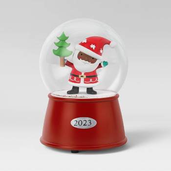 Northlight Set of 2 LED Lighted Santa and Snowman Color Changing Christmas Snow Globes 6.25 inch, Adult Unisex, Size: 2.5, Red