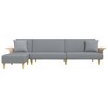 vidaXL L-shaped Sofa Bed Light Gray Fabric (100% polyester), plywood Large - 2 of 4