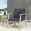 Okak Rustic Patio Accent Chairs Upholstered Club Chairs,Set of 1,Outdoor Acacia Conversation seat for Porch,Garden&Backyard,400lbs Max - 4 of 4