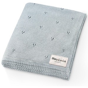 Luxury 100% Organic Cotton Pointelle Baby Receiving Swaddle Blanket for Infants Boys and Girls - 1 of 4