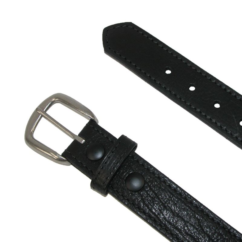 Boston Leather Men's Big & Tall Bison Leather Belt with Removable Buckle, 2 of 3