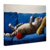Stupell Industries Cat Couch Relaxing Red Yarn Ball Pet Portrait Canvas Art, 40" x 30" - 2 of 4
