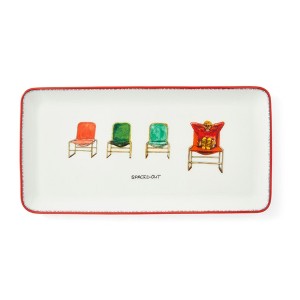 Spode Kit Kemp 12" Doodles Serving Platter, Spaced Out Tagline, Fine China, Dishwasher Safe, Ideal for Sandwiches, Snacks, and Appetizers - 1 of 4