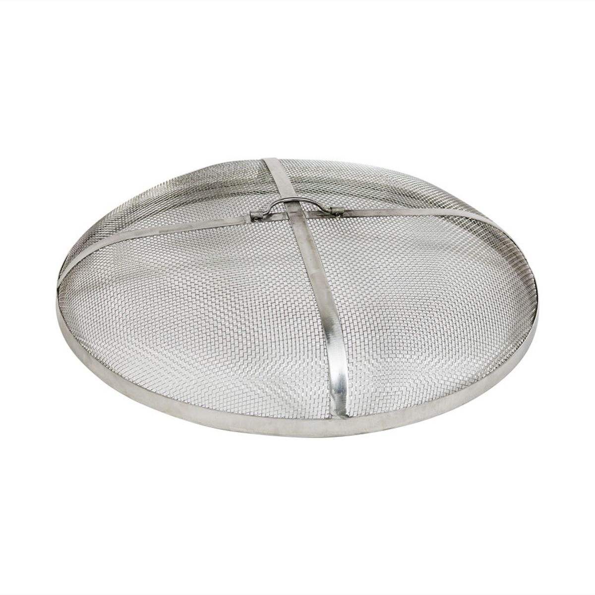 Sunnydaze Outdoor Heavy-Duty Steel Mesh Round Camp Fire Pit Spark Screen Lid with Grabber Ring Top - Silver - thumbnail 7