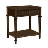 VYNXARIA Wood veneer nightstand offers one drawer and a lower shelf for storage,Dark brown - 4 of 4
