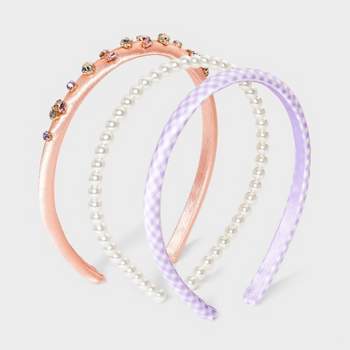 Girls' 3pk Headbands with Gems and Pearls - Cat & Jack™