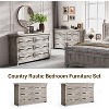 55" Farmhouse Chest of Drawers, 6 Drawer Dresser, with Natural Texture, with Metal Handle, for Living Room, Entryway - 3 of 4
