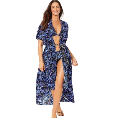 Swimsuits for All Women's Chloe Tie-Front Cover Up Duster (Plus Sizes Available)