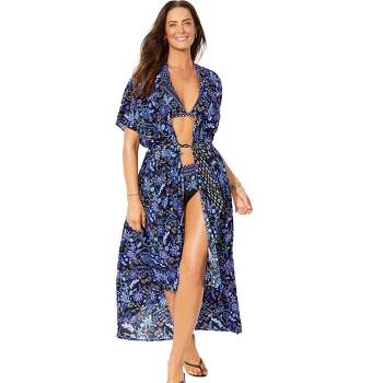 Swimsuits For All Women's Plus Size Vienna Ruffle Cover Up Tunic, 10/12 -  Luxury : Target