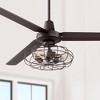 60" Casa Vieja Turbina DC Vintage Industrial Indoor Outdoor Ceiling Fan with LED Light Remote Control Oil Rubbed Bronze Damp Rated for Patio Exterior - 2 of 4