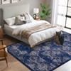9x12 Area Rug Machine Washable Floral Vintage Large Rug Indoor Distressed Floor Carpet Stain Resistant Non-Slip Floor Cover Non Shedding Soft Carpet - 3 of 4