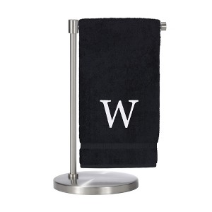 BC BARE COTTON Monogrammed Bath Towel, Personalized Gift, Set of 2 - Black - White Block - 1 of 4