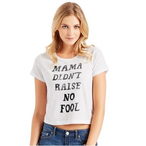 Aeropostale Womens Boxy No Fool Graphic T-Shirt - 1 of 2
