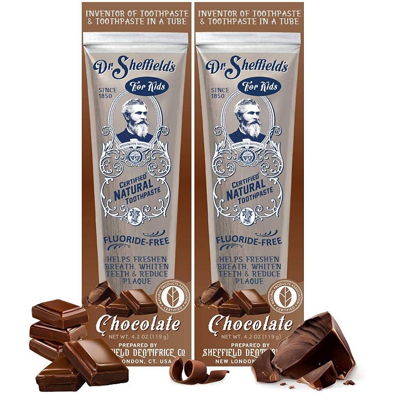 Dr. Sheffield&#39;s Certified Natural Kids Chocolate Toothpaste - 4.2oz/2pk, 1 of 5