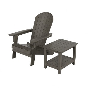 WestinTrends Tuscany HIPS¬¨‚Ä†Outdoor¬¨‚Ä†Patio¬¨‚Ä†Folding¬¨‚Ä†Adirondack¬¨‚Ä†Chair with Side Table (2-Piece Set) - 1 of 4