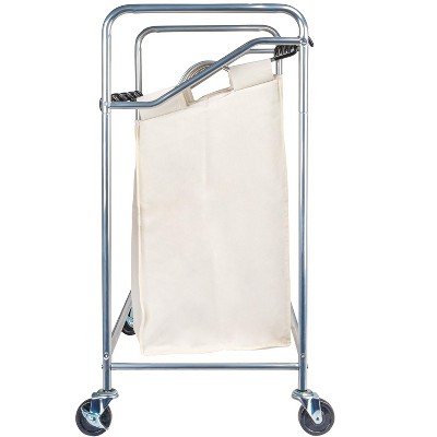 Chrome Quad Laundry Sorter with Removable Canvas Bags