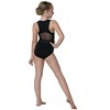 Girl's Leotard Danz N Motion Kinsley 22117A Zip Up Mesh Back Ribbed Accents - 4 of 4