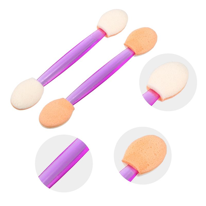Unique Bargains Dual Sides Sponge Short  Brushes EyeShadow Applicators Applicator Purple 50PCS, 3 of 7