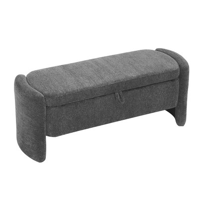 GlasFlength Ottomans and Benches Storage Ottoman Bench Upholstered Tufted Bench Bed Bench Ottomans for Room, Gray, 47.24"*16.53"*17.7"