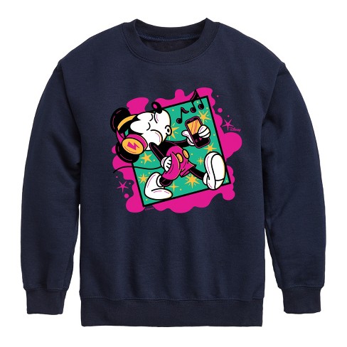 Boys' - Disney - Mickey Music Stroll Graphic Long Sleeve Fleece Sweatshirt - image 1 of 4